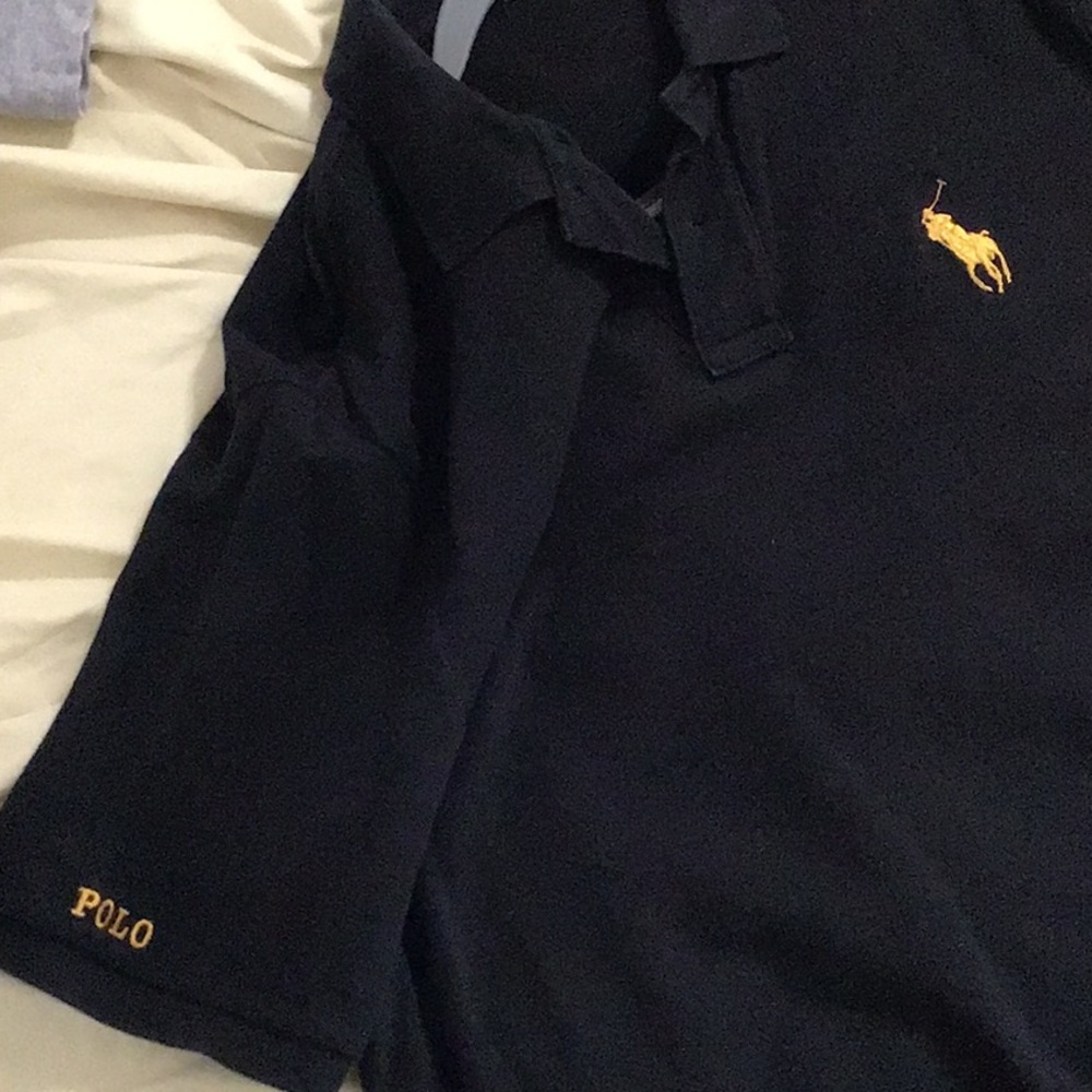 Black polo shirt